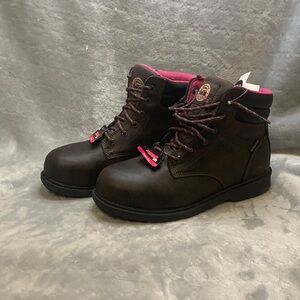 Brahma For Her Womens Size9.5 Diamond Steel Toe Boots Leather Waterproof ''NEW''